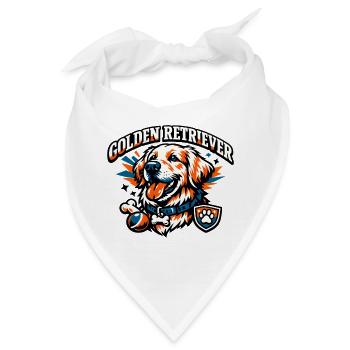 Golden Retriever Teamlogo Ball Knochen - Bandana - Weiß - Vorne