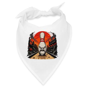 Untergangsbowling Brennende Pins - Bandana - Weiß - Vorne