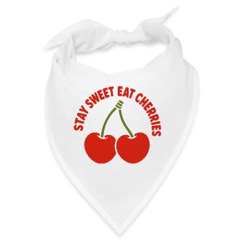 Cherry Duo Kreistypografie - Bandana - Weiß - Vorne