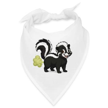 Puffender Skunk Cartoon - Bandana - Weiß - Vorne