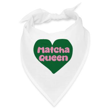 Matcha Queen Herzdesign - Bandana - Weiß - Vorne
