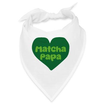 Matcha Papa Herzdesign - Bandana - Weiß - Vorne