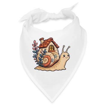Schneckenhaus Illustration - Bandana - Weiß - Vorne
