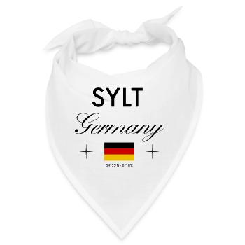 Sylt Deutschland Koordinaten Reise Souvenir - Bandana - Weiß - Vorne