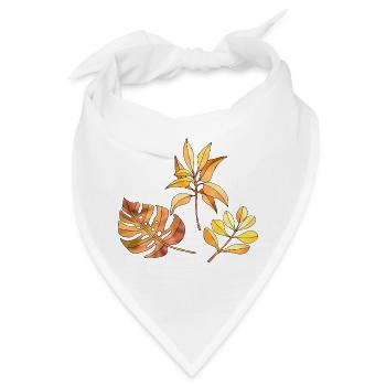 Blätter - Bandana - Weiß - Vorne