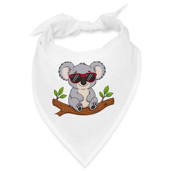 Cooler Koala mit roter Sonnenbrille  - Bandana - Weiß - Vorne