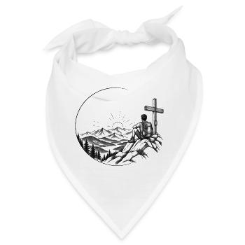 Wanderer am Gipfel - Bandana - Weiß - Vorne