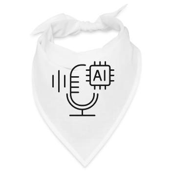 KI-Spracherkennungs-Mikrofon-Leitungssymbol - Bandana - Weiß - Vorne