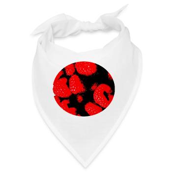 Comic-Stil Himbeeren - Bandana - Weiß - Vorne