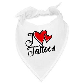I Love Tattoos - Bandana - Weiß - Vorne