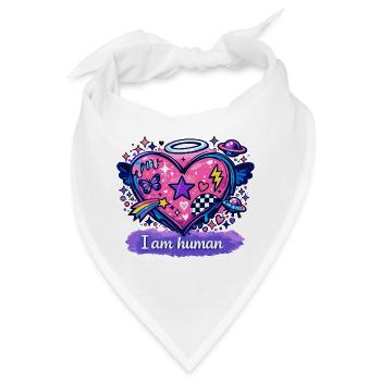 I am human - Bandana - Weiß - Vorne