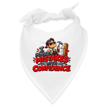 Ich mache Fehler mit Selbstvertrauen – lustiger Humor - Bandana - Weiß - Vorne
