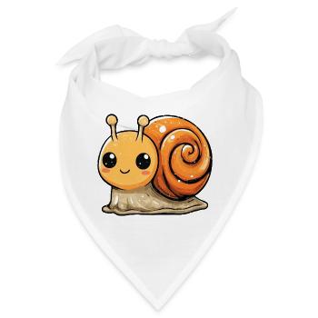 Orangene Schnecke Spiraldesign - Bandana - Weiß - Vorne