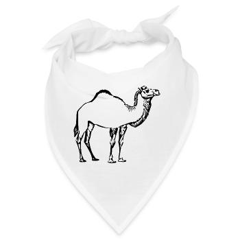 Kamel schwarz Geschenk  - Bandana - Weiß - Vorne