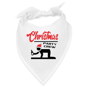 Weihnachten Christmas Party Crew Bier Saufen - Bandana - Weiß - Vorne