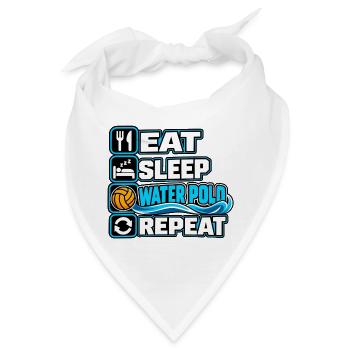 Eat Sleep Water Polo Repeat - Bandana - Weiß - Vorne