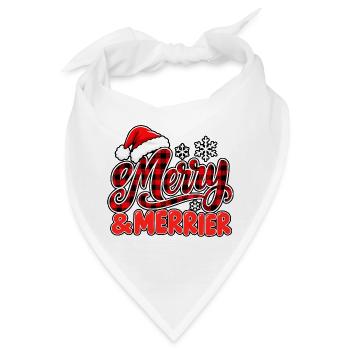 Merry & Merrier Plaid Weihnachten - Bandana - Weiß - Vorne