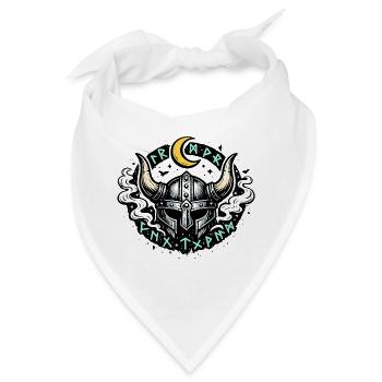 Mondhorn Viking Helm Runen - Bandana - Weiß - Vorne