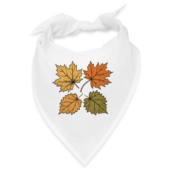 Tanzende Herbstblätter - Bandana - Weiß - Vorne