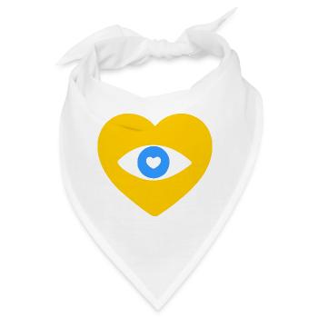 Liebe, das allsehende Herz - Bandana - Weiß - Vorne