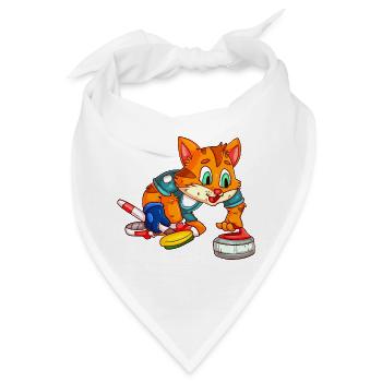 Curling Katzen - Bandana - Weiß - Vorne