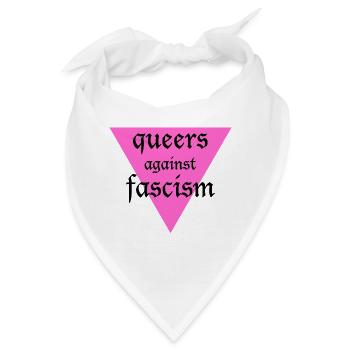 Schwule gegen den Faschismus - Bandana - Weiß - Vorne