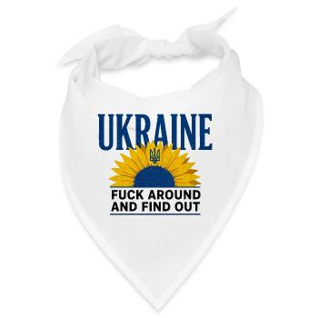 Ukraine FAFO Sonnenblume – Kühne Aussage - Bandana - Weiß - Vorne