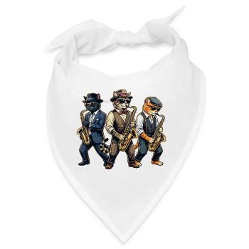Saxophon, Saxophonist, Jazz, Saxofon - Bandana - Weiß - Vorne