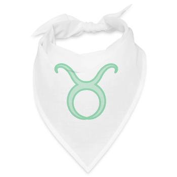 Tierkreiszeichen Stier Pastel Grün - Bandana - Weiß - Vorne