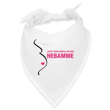 Hebamme - Bandana - Weiß - Vorne