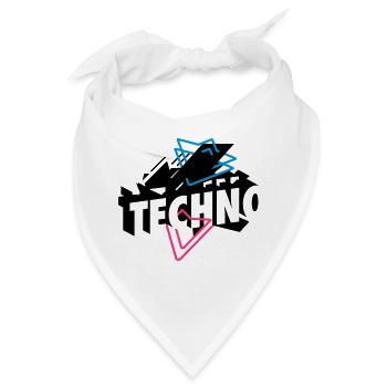 Techno Musik - Bandana - Weiß - Vorne