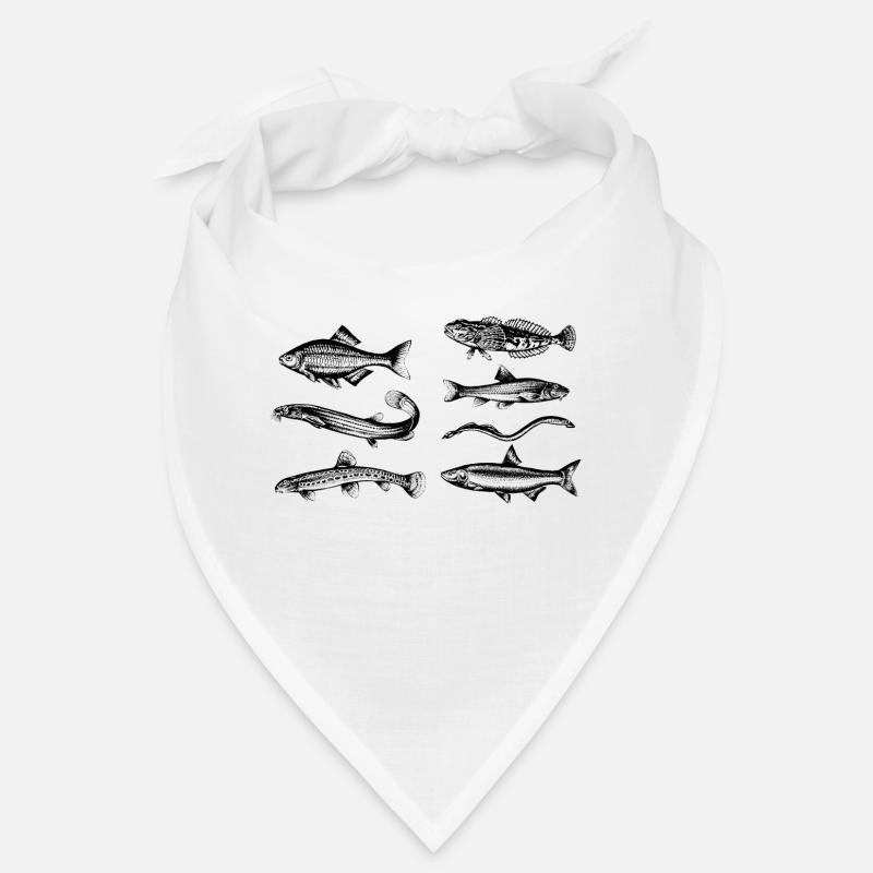 Fische - Bandana - Weiß