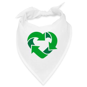 Recycling Heart - Love recycling Boys / Girls + ( - Bandana - Weiß - Vorne