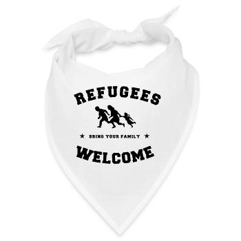 refugees welcome - Bandana - Weiß - Vorne