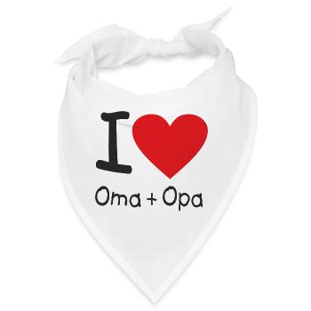 CD - I love Oma und Opa - Herz international - - Bandana - Weiß - Vorne