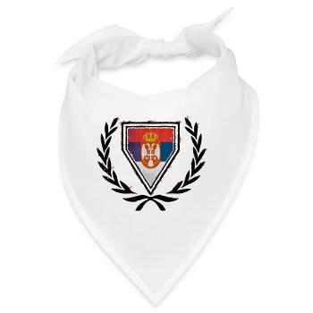 Wappen Serbien (Serbia) - Bandana - Weiß - Vorne