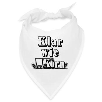 Korn , Party , Weizenkorn ,Klar wie Korn(25) - Bandana - Weiß - Vorne