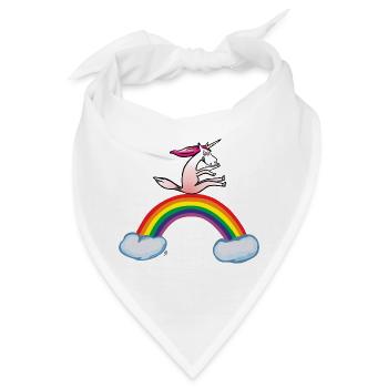 Verrücktes Einhorn - Bandana - Weiß - Vorne