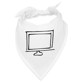 Bildschirm,Fernsehgerät,Fernseher,Glotze,TV,Röhre, - Bandana - Weiß - Vorne