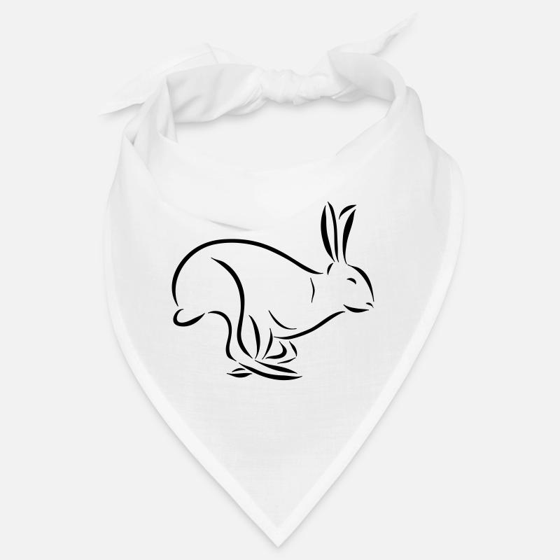 running Hare Hare long ear spoon drawing Bandana