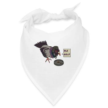 Traurige Taube - Bandana - Weiß - Vorne