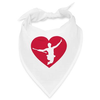 Herz Herz Sport wirbelnden baton4 - Bandana - Weiß - Vorne