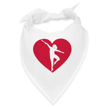 Herz Herz Sport wirbelnden baton7 - Bandana - Weiß - Vorne