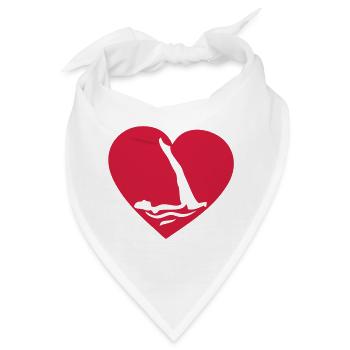 Liebe Schwimm synchronisiert Herz heart2 - Bandana - Weiß - Vorne