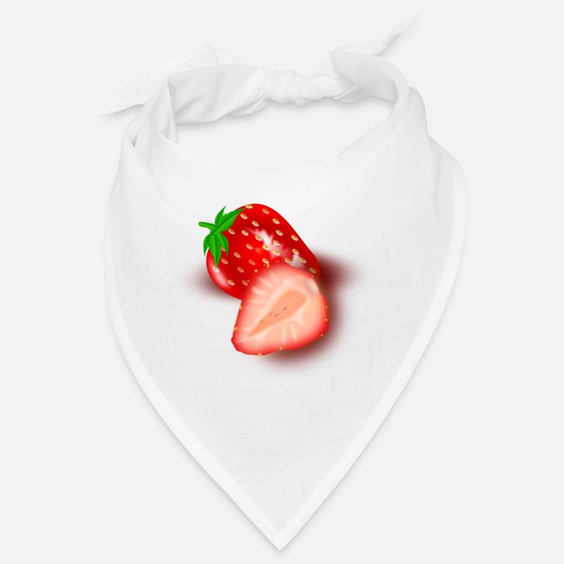 Erdbeer-Schnittbild Illustration - Bandana - Weiß