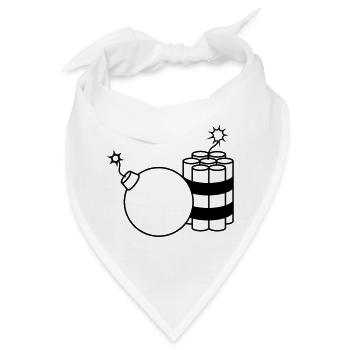 kugel rund brennt angezuendet rund kugel kreis tex - Bandana - Weiß - Vorne