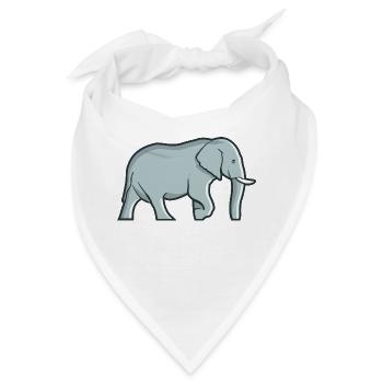 Elefant Elefantenrüssel Safari Stoßzähne Safari - Bandana - Weiß - Vorne