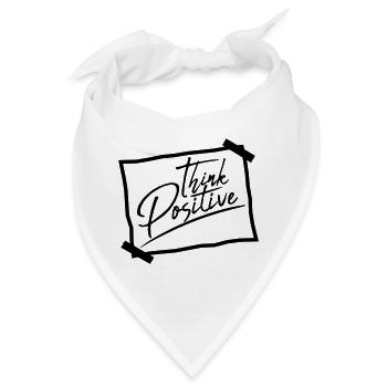 zettel notiz denken cool think positive positiv bl - Bandana - Weiß - Vorne