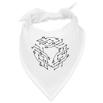 cool muster logo schaltkreis draht daten microchip - Bandana - Weiß - Vorne
