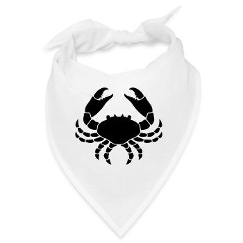 Krebs / Cancer / Crabe / Cáncer / Cancro (1C) - Bandana - Weiß - Vorne
